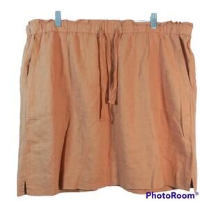 Caslon Orange Linen Casual Skirt Size XL